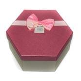 Набір коробок для подарунків 3 штуки, шестигранні 19 х 10 см, з бантом, колір рожевий