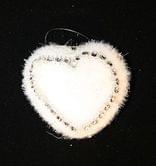 Підвіска "Серце" h=6 см, колір-білий, в п/п на європідвісі, виріб для новорічних свят A50187