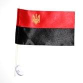 Прапор УПА 10 х 15 см, червоно-чорний, атлас, на паличці з присоскою П-2 а авто УПА