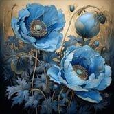Набор для творчества Strateg "Алмазная картина. Синяя симфония цветов", 18 х 18 см JUB14391