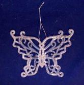 Підвіска-ялинкова прикраса "Метелик" 13 х 10 см, прозорий-білий, виріб для новорічних свят HT-A00821K