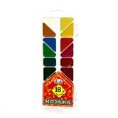 Краска акварель медовая Гамма 18 цветов полусухая "Мозаика" без кисточки, пластиковая упаковка 312058