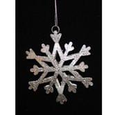 Подвеска Снежинка d = 10см, елочное украшение для новогодних праздников, на европодвесе, цвет серебр 510160В
