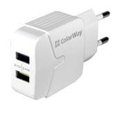 Сетевое зарядное устройство Colorway 2 USB 2,4A CW-CHS004-WT