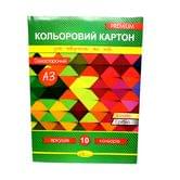 Набор цветного картона Апельсин А3 10 листов 300 г/м2 КК-А3-10