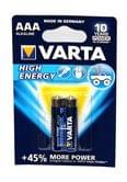 Батарейка VARTA High Energy LR3 AAA MN2400 Alkaline, 2 штуки під блістером, ціна за упаковку LR3 AA BLI2
