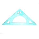 Треугольник 15 см с транспортиром, прозрачный , пластиковый 0090