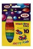 Пластилін VGR 10 кольорів, 170 г, картонна упаковка з європідвісом 26210
