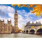 Роспись по номерам идейка 40 х 50 см "Осенний Лондон", холст, акриловые краски, кисточки КНО2876