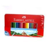 Олівці кольорові Faber-Castell Classic 60 кольорів + 2 чорнографітні+точилка+гумка, металева коробка 115894