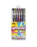 Ручка гелевая OLLI Metallic, набор из 6 цветов, прозрачный корпус, 1мм OL-0609