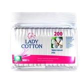 Ватные палочки LADY COTTON 200 штук в п/этиленовом пакете, 100% cotton