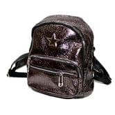 Рюкзак із шкірзамінника 25 х 23 х 12 см, 1 відділення, 4 накладні кишені, колір сріблястий чорний 41233-UN
