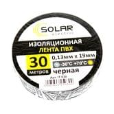 Стрічка ізоляційна ПВХ Solar чорна 19 мм х 30 м ІТ030