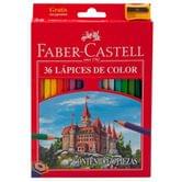 Олівці кольорові Faber-Castell 36 кольори "Замок і лицарі" + точилка, картона коробка 120136