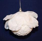 Підвіска-ялинкова прикраса "Куля" з пінопласту, d=8 см, біла,блискуча,виріб для новорічних свят HTA100258W8