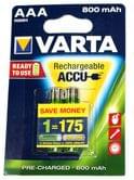 Акумулятор Varta ACCU AAA 800mAh BLI 2 NI - MH, 2 штуки під блістером Ready 2 Use, ціна за упаковку