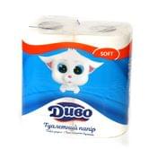 Туалетная бумага ДИВО  2 - слойный, белый, 4 штуки в упаковке