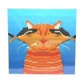 Набір для творчості Strateg "Алмазна картина. Кіт та улов", 18 х 18 см JUB14395