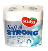 Полотенца бумажные RUTA Soft&STRONG 3-слойные, 2 рулона в упаковке 1041