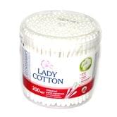 Ватные палочки LADY COTTON 200 штук, круглая упаковка, 100% cotton