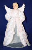Сувенір "Ангел" виріб для новорічних і різдвяних свят з текстильним і пір'яним оздобленням h=38 см NC15182