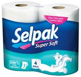 Туалетная бумага SELPAK белая, 4 штуки в упаковке 06.02.090
