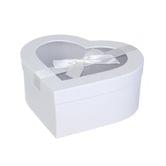 Коробка для подарунків у вигляді серця з прозорою кришкою, колір білий, 23,8 х 22,5 х 10 см W7405
