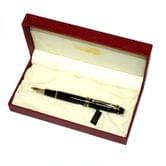 Ручка Croco подарочная чернильная, корпус черный, в кожаном пенале 510 F