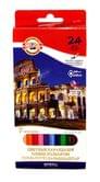 Карандаши цветные KOH-I-NOOR "7 чудес" 24 цветов, шестигранные, картонная упаковка 3654024027KS