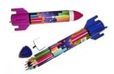 Цветные карандаши Memoris Precious 12 штук в пластиковой тубе в форме ракеты MF921128 / MF921066