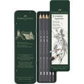 Набор Faber-Castell карандаши чернографитные "Graphite Aguarelle" 5 штук, металлическая коробка 117805