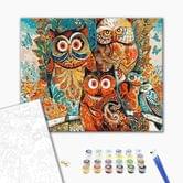 Картина за номерами Brushme "Чарівні сови" 40 х 50 см, полотно, фарби, пензлики BS8849
