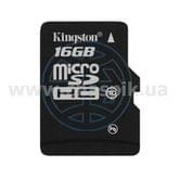 Карта памяти KINGSTON 16Gb Micro SDHC Class10 + SDadapter SDC10/16GB