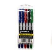 Ручка масляная Hiper Fine Tip, набор из 5 цветов HO-111/5
