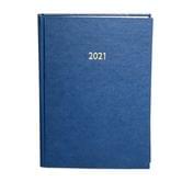 Дневник датированный  2021 По А5 160 листов, линия, штучна кожа Баладек Лен, цвет синий 240/4 1550
