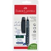 Ручка Faber-Castell для шульги пір'яна А + 6 картріджів, чорна 149803