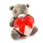 М'яка іграшка Ведмедик Тедді з подарунковою коробкою-серцем‚ h=20 см 1040220