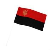 Флаг УПА 14,5 х 23 см, красно-черный, габардин, с тризубом П-3 гТ УПА