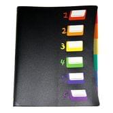 Папка - роздільник VGR пластикова, А4, 6 відділів, різнокольорові розділення, 450 мкм SP-1731