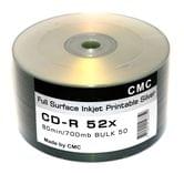Диск CDR CMC 700mb 52x bulk 50 штук в упаковці Printable Silver