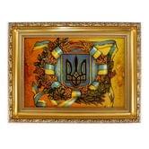 Картина с янтарем Гранд Презент Герб Украины 30 х 40 см Г-12