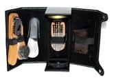 Набір NOVA для догляду за взуттям у чорній шкіряній квадратній коробці SY-007PWN