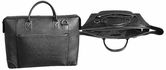 Портфель мягкий Slavnik, кожаный, черный, на 2 отделения, накладной карман на молнии 135