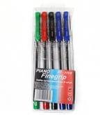Ручка шариковая Piano Finegrip, набор из 5 цветов: 2 синих, черный, красный, зеленый PT-111/5