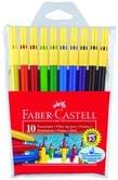 Фломастери - лінери Faber-Castell Fibre Tip 10 кольорів, двосторонні 151110