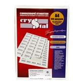 Етикетки самоклеючі A4 Crystal 24 етикетки 64 х 34 мм, 100 аркушів із заокругленими краями 16.3816