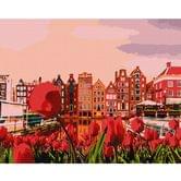 Розпис по номерах Ідейка 40 х 50 см "Вечірній Амстердам", полотно, акрилові фарби, пензлики KHО2863
