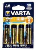 Батарейка Varta LongLife AA Alkaline, 4 штуки под блистером, на европодвесе, цена за упаковку AA BLI 4