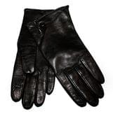 Перчатки женские черные из натуральной кожи на сплошь вязаной подложке 138-Ж 14В151